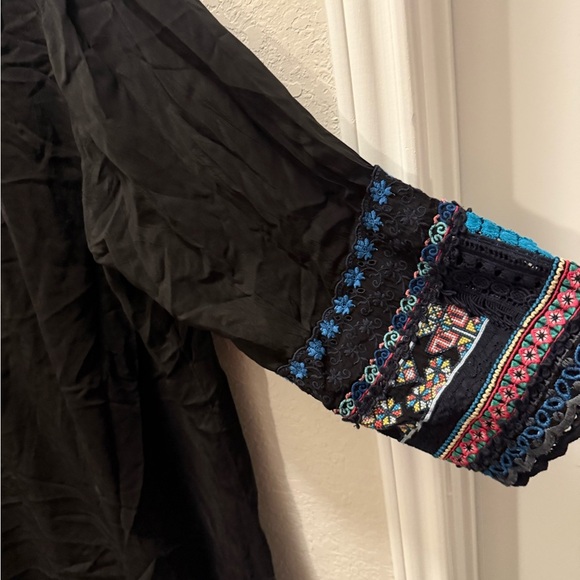 Johnny Was Black Tunic with Colorful Embroidery Size XXL - Picture 7 of 9